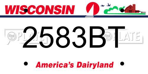 2583BT Wisconsin License Plate
