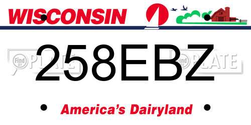 258EBZ Wisconsin License Plate
