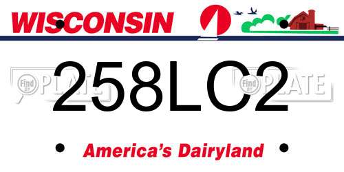 258LC2 Wisconsin License Plate
