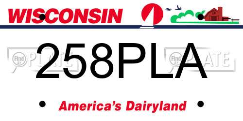 258PLA Wisconsin License Plate