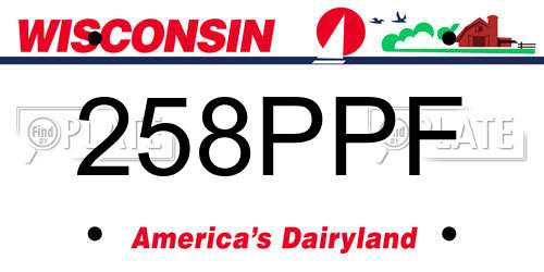 258PPF Wisconsin License Plate