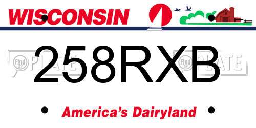 258RXB Wisconsin License Plate