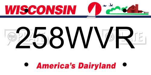 258WVR Wisconsin License Plate