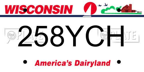 258YCH Wisconsin License Plate