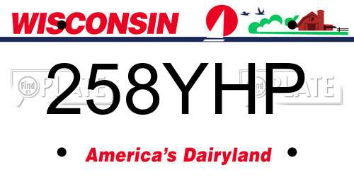 258YHP Wisconsin License Plate