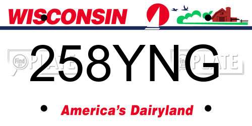 258YNG Wisconsin License Plate