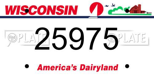 25975 Wisconsin License Plate