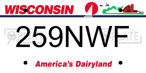 259NWF Wisconsin License Plate