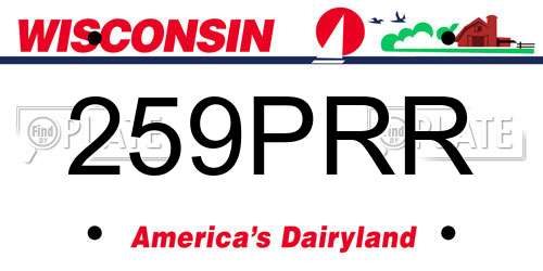259PRR Wisconsin License Plate