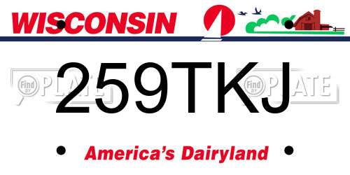 259TKJ Wisconsin License Plate