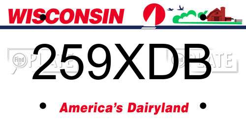 259XDB Wisconsin License Plate