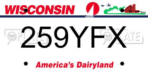 259YFX Wisconsin License Plate