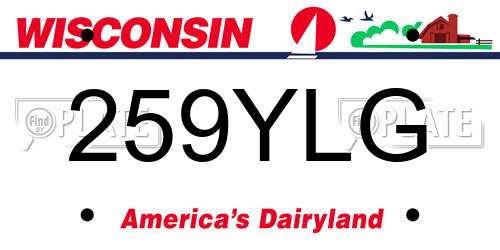 259YLG Wisconsin License Plate