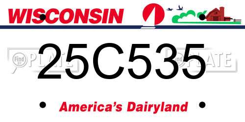 25C535 Wisconsin License Plate