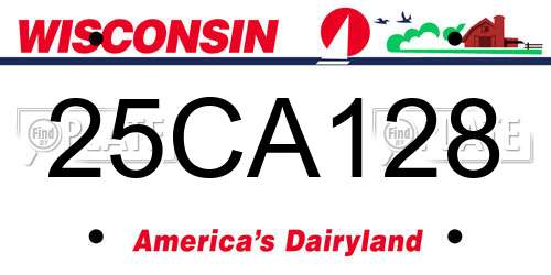 25CA128 Wisconsin License Plate