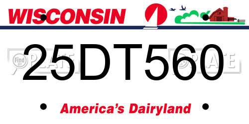 25DT560 Wisconsin License Plate