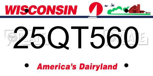 25QT560 Wisconsin License Plate