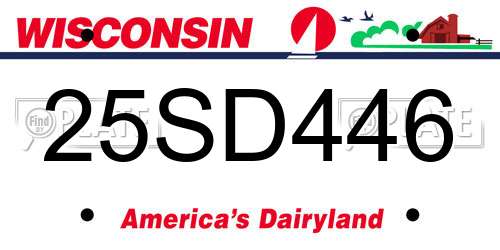 25SD446 Wisconsin License Plate
