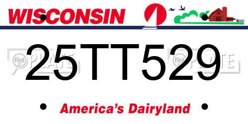 25TT529 Wisconsin License Plate