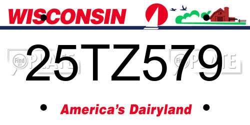25TZ579 Wisconsin License Plate