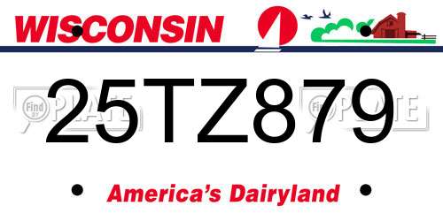 25TZ879 Wisconsin License Plate