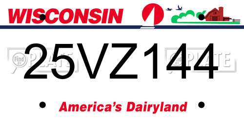 25VZ144 Wisconsin License Plate