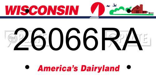 26066RA Wisconsin License Plate