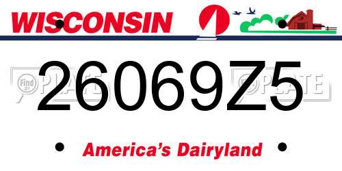 26069Z5 Wisconsin License Plate