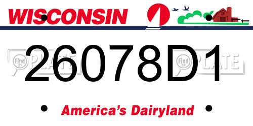 26078D1 Wisconsin License Plate