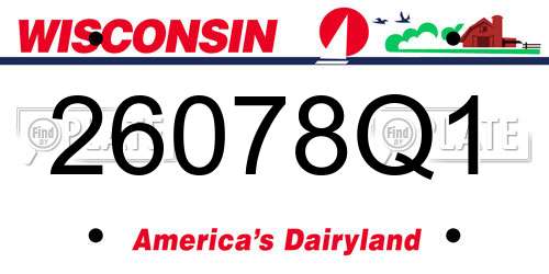 26078Q1 Wisconsin License Plate