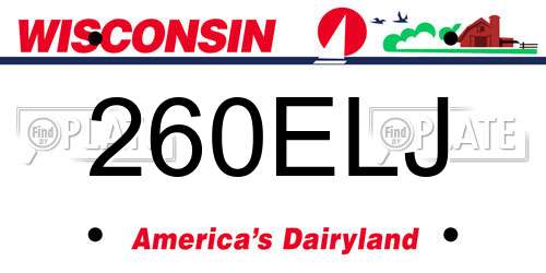 260ELJ Wisconsin License Plate