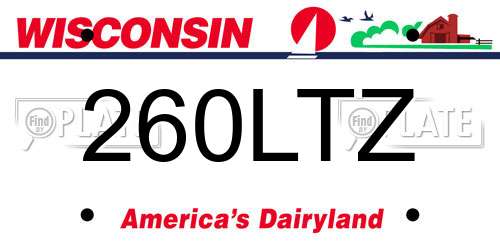 260LTZ Wisconsin License Plate