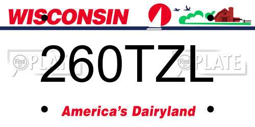 260TZL Wisconsin License Plate