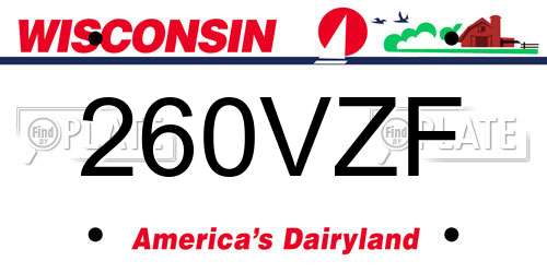 260VZF Wisconsin License Plate