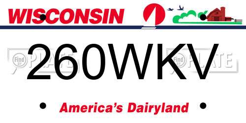 260WKV Wisconsin License Plate