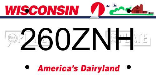 260ZNH Wisconsin License Plate