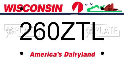 260ZTL Wisconsin License Plate