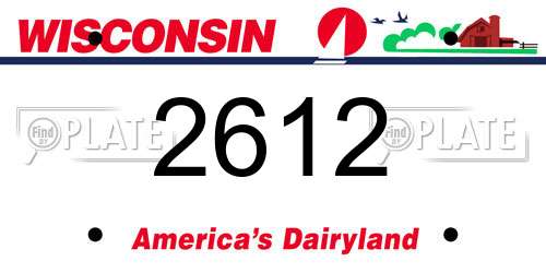 2612 Wisconsin License Plate