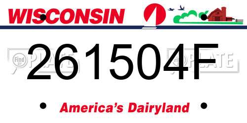 261504F Wisconsin License Plate