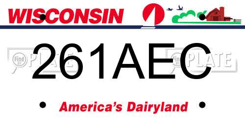 261AEC Wisconsin License Plate