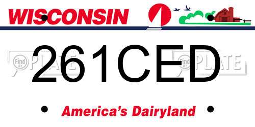 261CED Wisconsin License Plate
