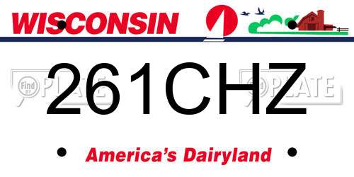 261CHZ Wisconsin License Plate