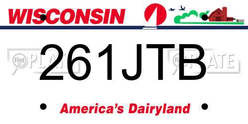 261JTB Wisconsin License Plate