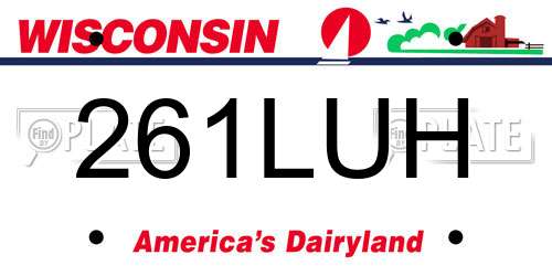261LUH Wisconsin License Plate