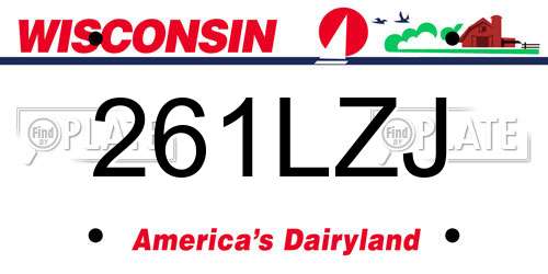 261LZJ Wisconsin License Plate