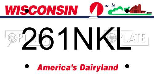 261NKL Wisconsin License Plate