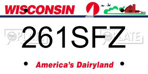 261SFZ Wisconsin License Plate