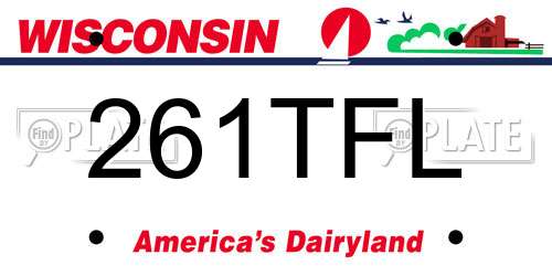 261TFL Wisconsin License Plate