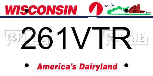261VTR Wisconsin License Plate