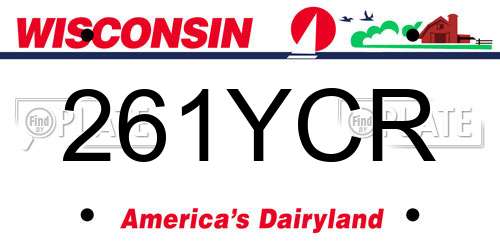 261YCR Wisconsin License Plate